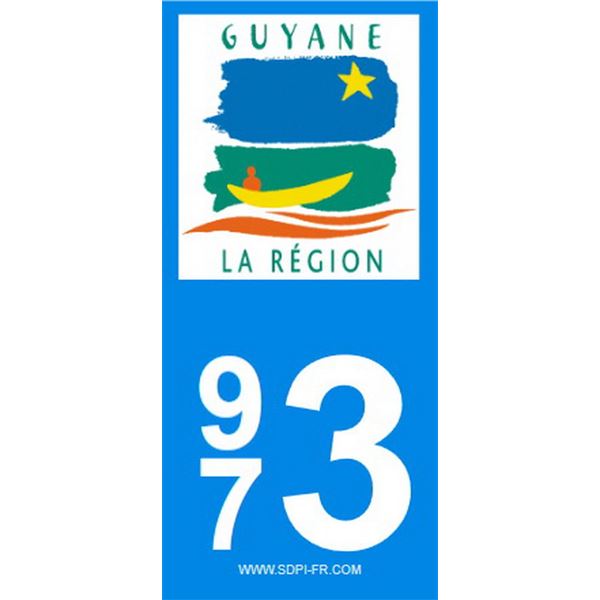 2 Stickers voiture Région Guyane 973 2 Stickers voiture Région Guyane 973