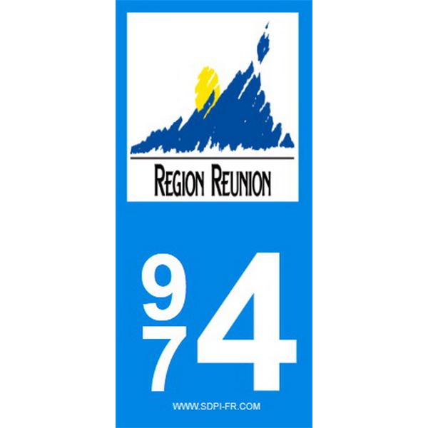 2 Autocollants Région La Réunion 974 2 Autocollants Région La Réunion 974