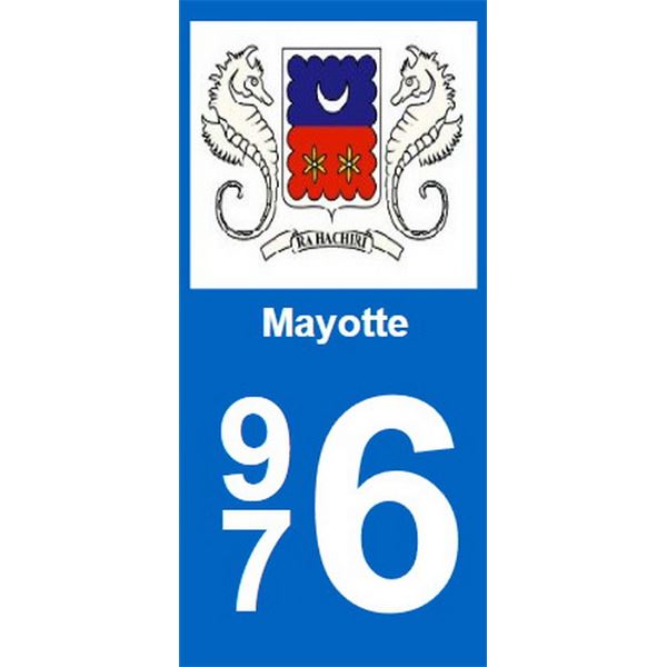 2 Stickers voiture Mayotte 976 2 Stickers voiture Mayotte 976
