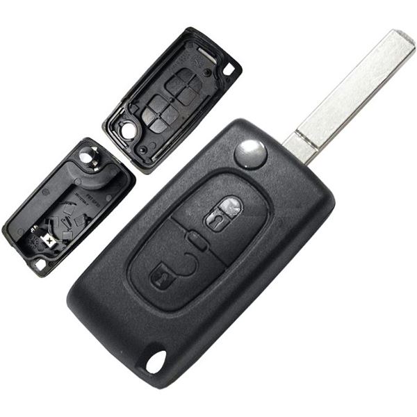 Coque de clé adaptable pour PSA, 107, 207, 307, 308, 407, C1 à C8 lame 7 mm Coque de clé adaptable pour PSA, 107, 207, 307, 308, 407, C1 à C8 lame 7 mm
