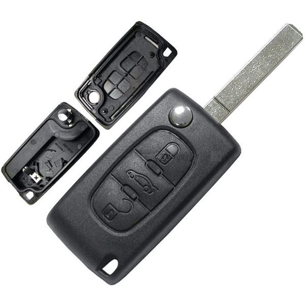 Coque de clé adaptable pour PSA 107,207,307,308,407,C1 à C8 lame 8mm Coque de clé adaptable pour PSA 107,207,307,308,407,C1 à C8 lame 8mm