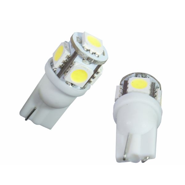 2 ampoules Led T10 (5 pastilles smd5050) éclairage blanc Autoled. 2 ampoules Led T10 (5 pastilles smd5050) éclairage blanc Autoled.