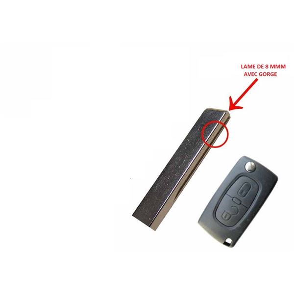 Coque de clé pour 307-8/C1-C8 LAME 8MM Coque de clé pour 307-8/C1-C8 LAME 8MM