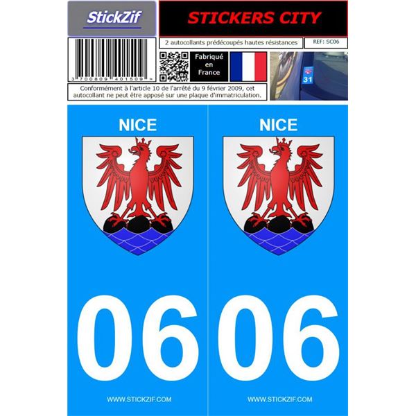 2 Stickers voiture Nice 06 2 Stickers voiture Nice 06