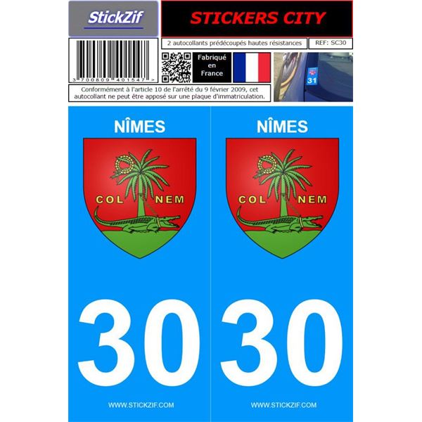 2 Stickers voiture Nîmes 30 2 Stickers voiture Nîmes 30