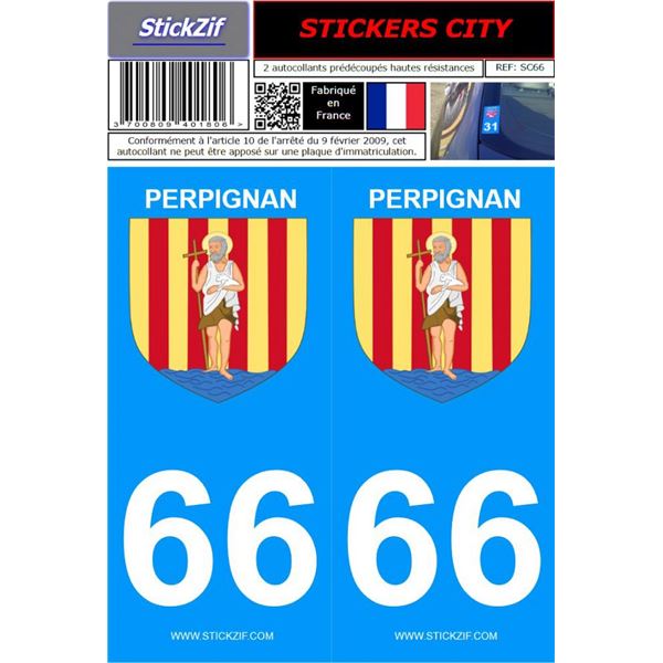 2 Stickers voiture Perpignan 66 2 Stickers voiture Perpignan 66