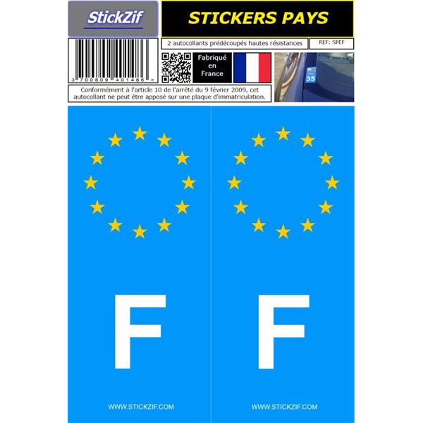 2 Stickers voiture France Europe 2 Stickers voiture France Europe