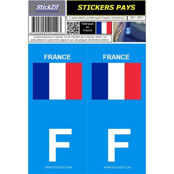 2 Stickers voiture France Drapeau 2 Stickers voiture France Drapeau