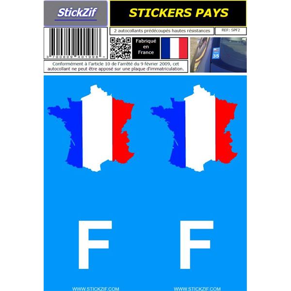 2 Stickers voiture France Pays 2 Stickers voiture France Pays