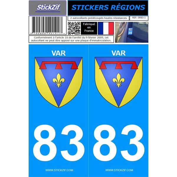 2 Stickers voiture Var 83 2 Stickers voiture Var 83