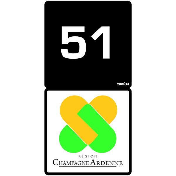 Autocollant voiture département 51 Tdou Cadox Autocollant voiture département 51 Tdou Cadox