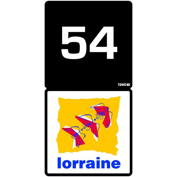 Autocollant voiture département 54 Tdou Cadox Autocollant voiture département 54 Tdou Cadox