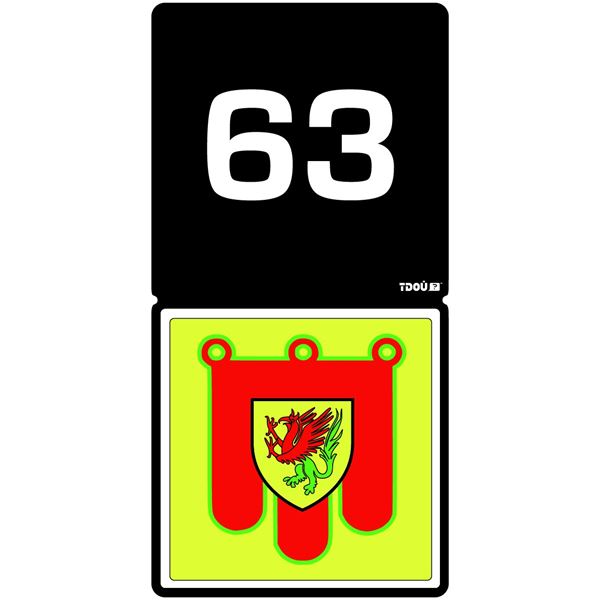 Autocollant voiture département 63 Tdou Cadox Autocollant voiture département 63 Tdou Cadox