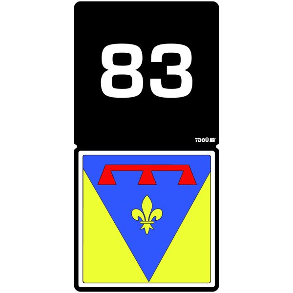 Autocollant voiture département 83 Tdou Cadox Autocollant voiture département 83 Tdou Cadox