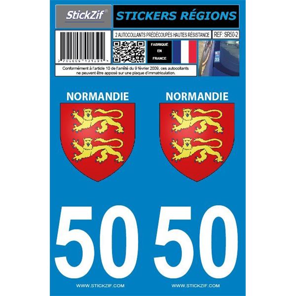 2 Autocollants voiture Normandie 50 2 Autocollants voiture Normandie 50