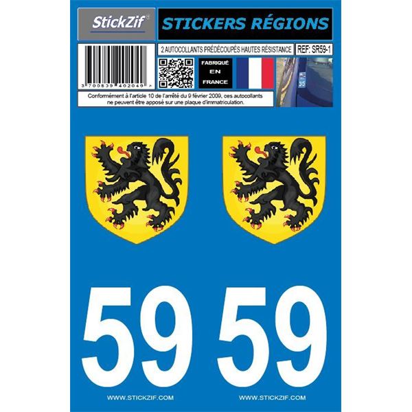 2 Autocollants voiture Flandres 59 2 Autocollants voiture Flandres 59