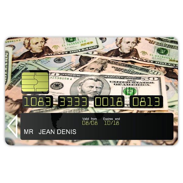 Autocollant carte bancaire Dollar Cadox Autocollant carte bancaire Dollar Cadox