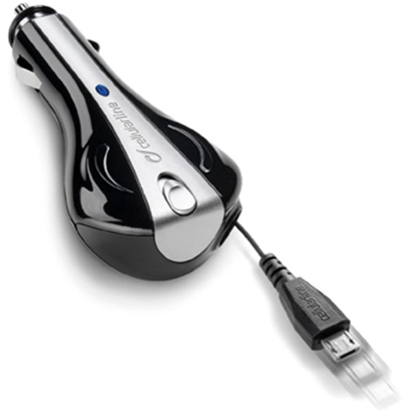 Chargeur allume-cigare micro USB avec enrouleur Cellular Line Chargeur allume-cigare micro USB avec enrouleur Cellular Line