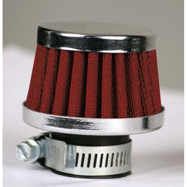 Reniflard conique diamètre 25 chrome/ rouge Cesam Sport Reniflard conique diamètre 25 chrome/ rouge Cesam Sport
