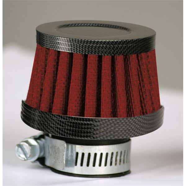 Reniflard conique diamètre 25 carbone/ rouge Cesam Sport Reniflard conique diamètre 25 carbone/ rouge Cesam Sport