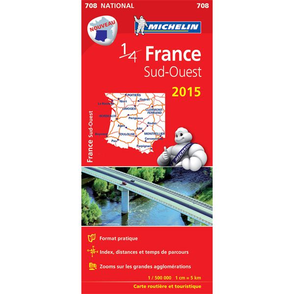 Carte de France Sud-Ouest 2015 Michelin Carte de France Sud-Ouest 2015 Michelin