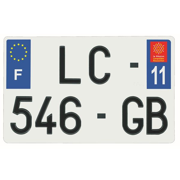 Plaque immatriculation alu 210 x 130 mm département 11 Plaque immatriculation alu 210 x 130 mm département 11