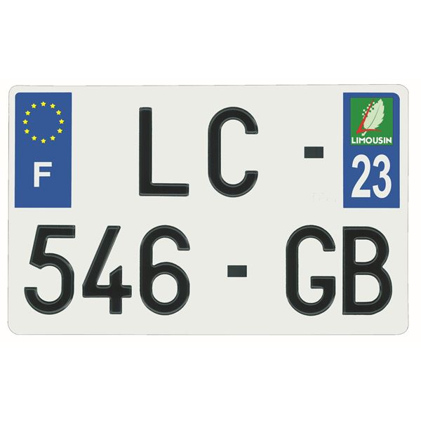 Plaque immatriculation alu 210 x 130 mm département 23 Plaque immatriculation alu 210 x 130 mm département 23