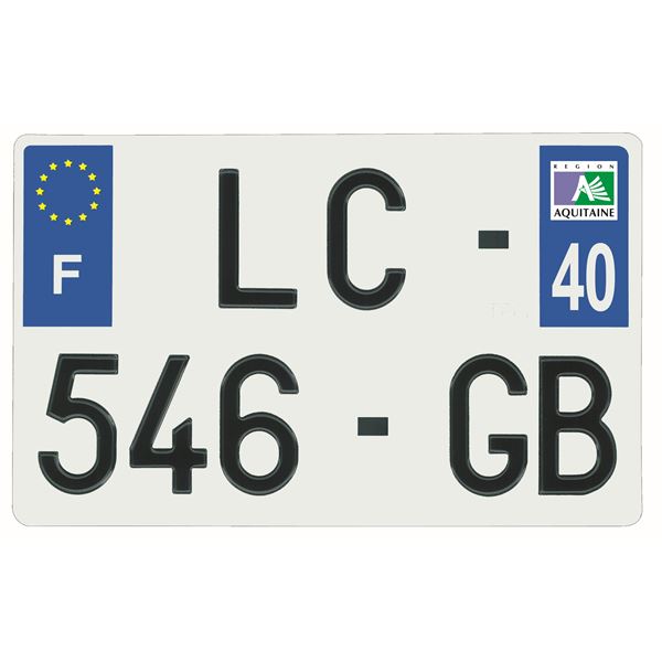 Plaque immatriculation alu 210 x 130 mm département 40 Plaque immatriculation alu 210 x 130 mm département 40