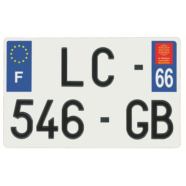 Plaque immatriculation alu 210 x 130 mm département 66 Plaque immatriculation alu 210 x 130 mm département 66