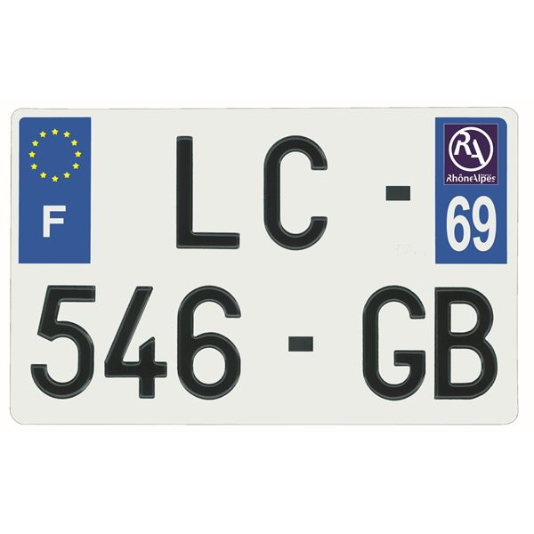Plaque immatriculation alu 210 x 130 mm département 69 Plaque immatriculation alu 210 x 130 mm département 69