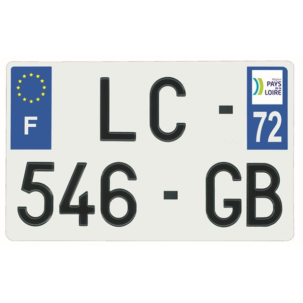 Plaque immatriculation alu 210 x 130 mm département 72 Plaque immatriculation alu 210 x 130 mm département 72
