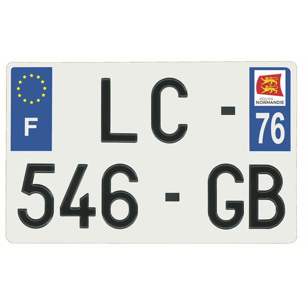 Plaque immatriculation alu 210 x 130 mm département 76 Plaque immatriculation alu 210 x 130 mm département 76