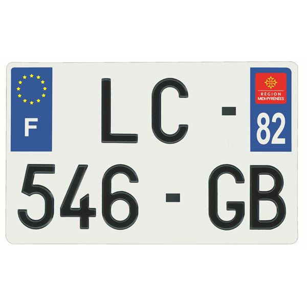 Plaque immatriculation alu 210 x 130 mm département 82 Plaque immatriculation alu 210 x 130 mm département 82