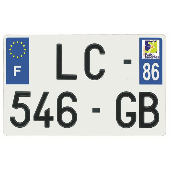 Plaque immatriculation alu 210 x 130 mm département 86 Plaque immatriculation alu 210 x 130 mm département 86