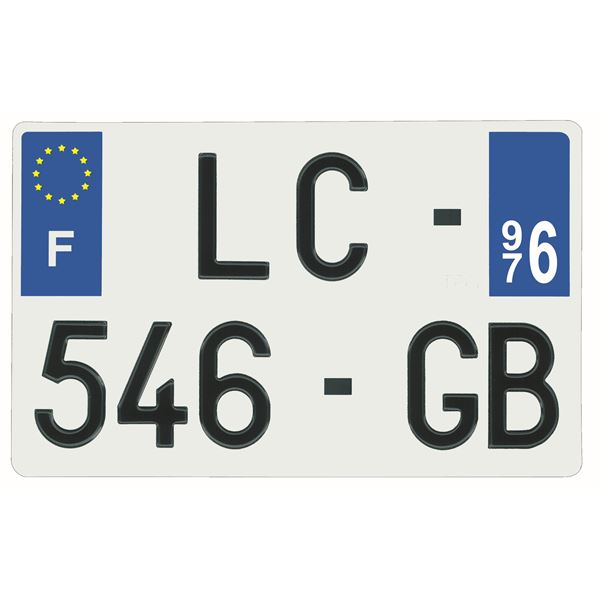 Plaque immatriculation alu 210 x 130 mm département 976 Plaque immatriculation alu 210 x 130 mm département 976