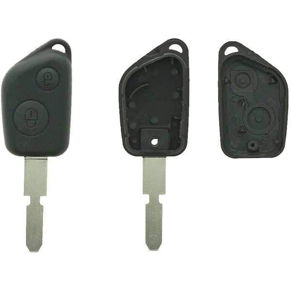 Coque clé PEUGEOT 2 boutons pour lame fraisée Coque clé PEUGEOT 2 boutons pour lame fraisée