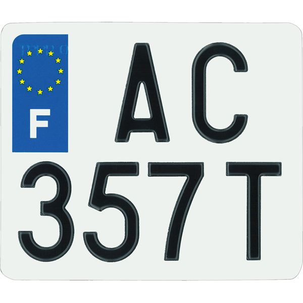 Plaque immatriculation 2 roues 140 x 120 mm (scooter, cyclo) Plaque immatriculation 2 roues 140 x 120 mm (scooter, cyclo)