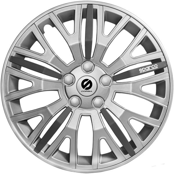 Jeu de 4 enjoliveurs SPARCO 13" gris/ noir Jeu de 4 enjoliveurs SPARCO 13" gris/ noir