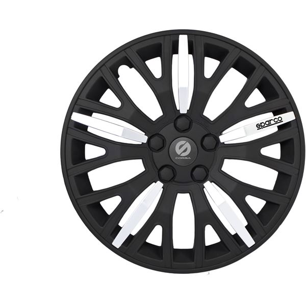 Jeu de 4 enjoliveurs SPARCO 13" noir/ argent Jeu de 4 enjoliveurs SPARCO 13" noir/ argent
