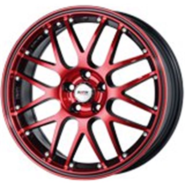 Jante Platin P61 rouge poli, rebord rouge, contour noir 18 pouces ET45 Jante Platin P61 rouge poli, rebord rouge, contour noir 18 pouces ET45