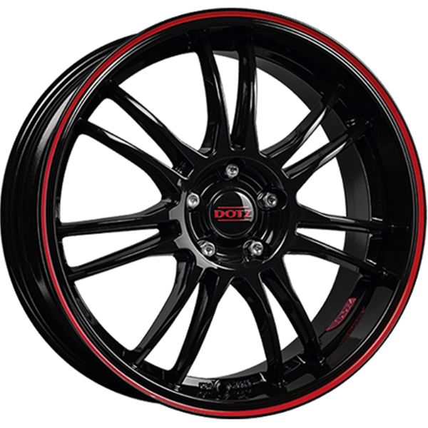 Jante DOTZ Shift Pinstripe Red Noir Brillant / Liseret Rouge 7x17 4x100ET35 Jante DOTZ Shift Pinstripe Red Noir Brillant / Liseret Rouge 7x17 4x100ET35