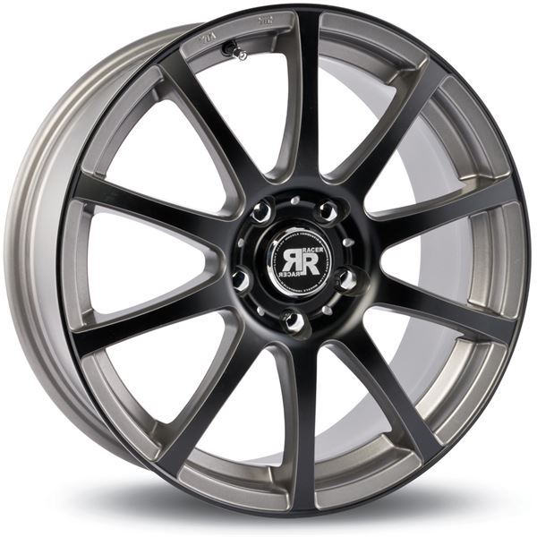 Jante RACER Axis Gris Face Polie Noire 7x17 4x100ET35 Jante RACER Axis Gris Face Polie Noire 7x17 4x100ET35