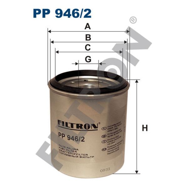 Filtre à gasoil Filtron PP946/2 Filtre à gasoil Filtron PP946/2