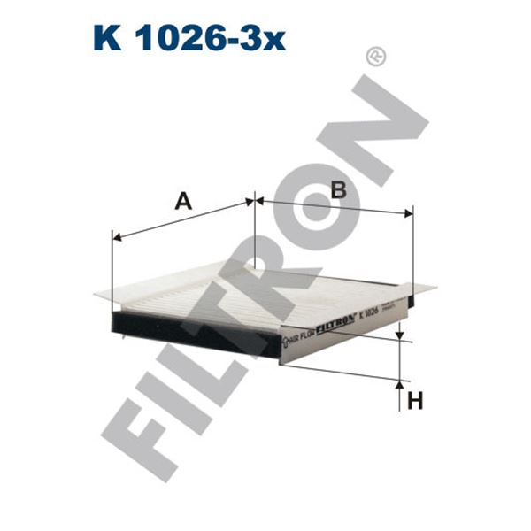 Filtre d'habitacle Filtron K1026-3X Filtre d'habitacle Filtron K1026-3X