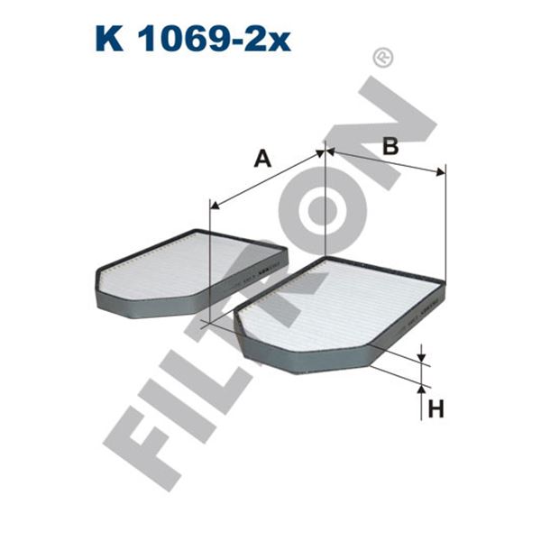 Filtre d'habitacle Filtron K1069-2X Filtre d'habitacle Filtron K1069-2X