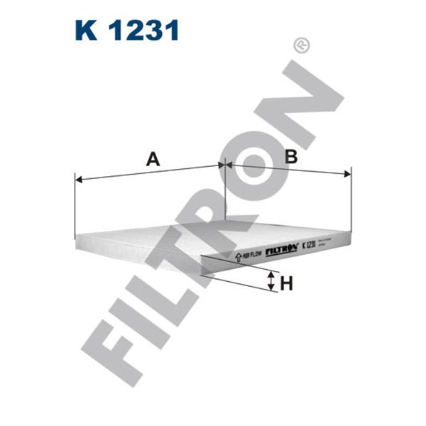 Filtre d'habitacle Filtron K1231 Filtre d'habitacle Filtron K1231