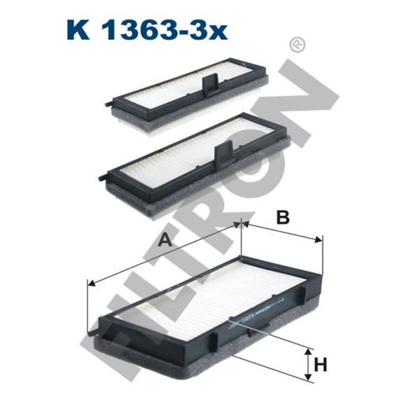 Filtre d'habitacle Filtron K1363-3X Filtre d'habitacle Filtron K1363-3X