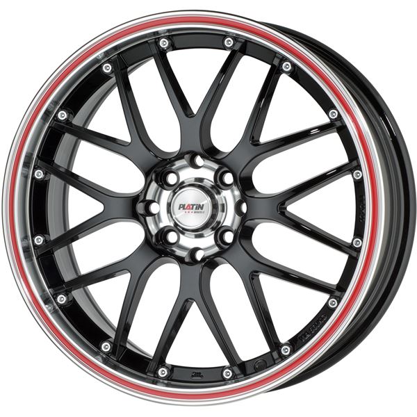 Jante PLATIN Pl61 Noir Brillant Poli, Rebord Poli, Contour Rouge 7,5x18 4x108ET18 Jante PLATIN Pl61 Noir Brillant Poli, Rebord Poli, Contour Rouge 7,5x18 4x108ET18
