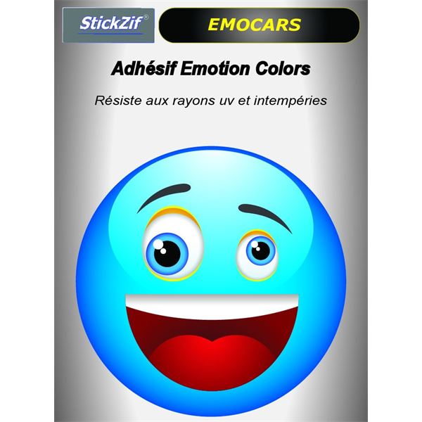 Sticker voiture EMOCARS colors version 2 bleu Sticker voiture EMOCARS colors version 2 bleu