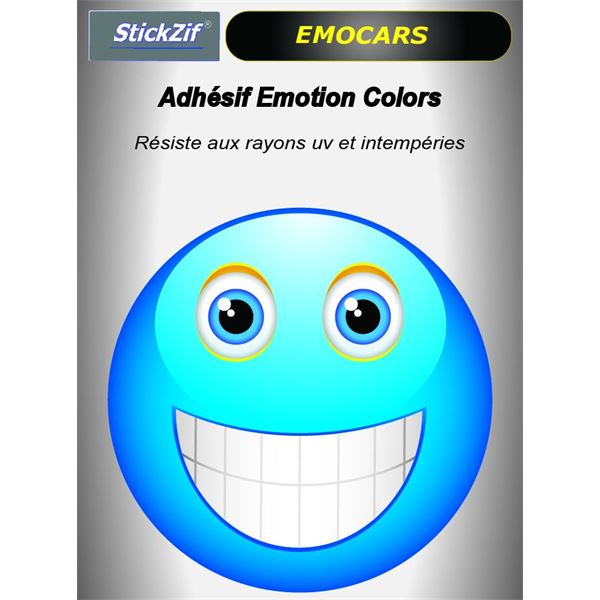 Sticker voiture EMOCARS colors version 3 bleu Sticker voiture EMOCARS colors version 3 bleu